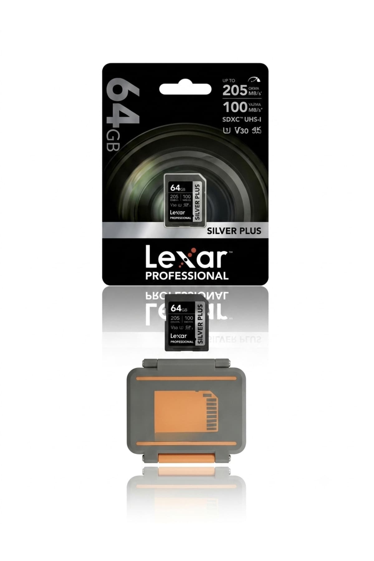 کارت حافظه Lexar Professional Silver Plus 64GB SDXC با سرعت 205MB/s، V30 و 4K بههمراه کیف حمل اختصاصی کارت حافظه Lexar Professional Silver Plus 64GB SDXC با سرعت 205MB/s، V30 و 4K بههمراه کیف حمل اختصاصی