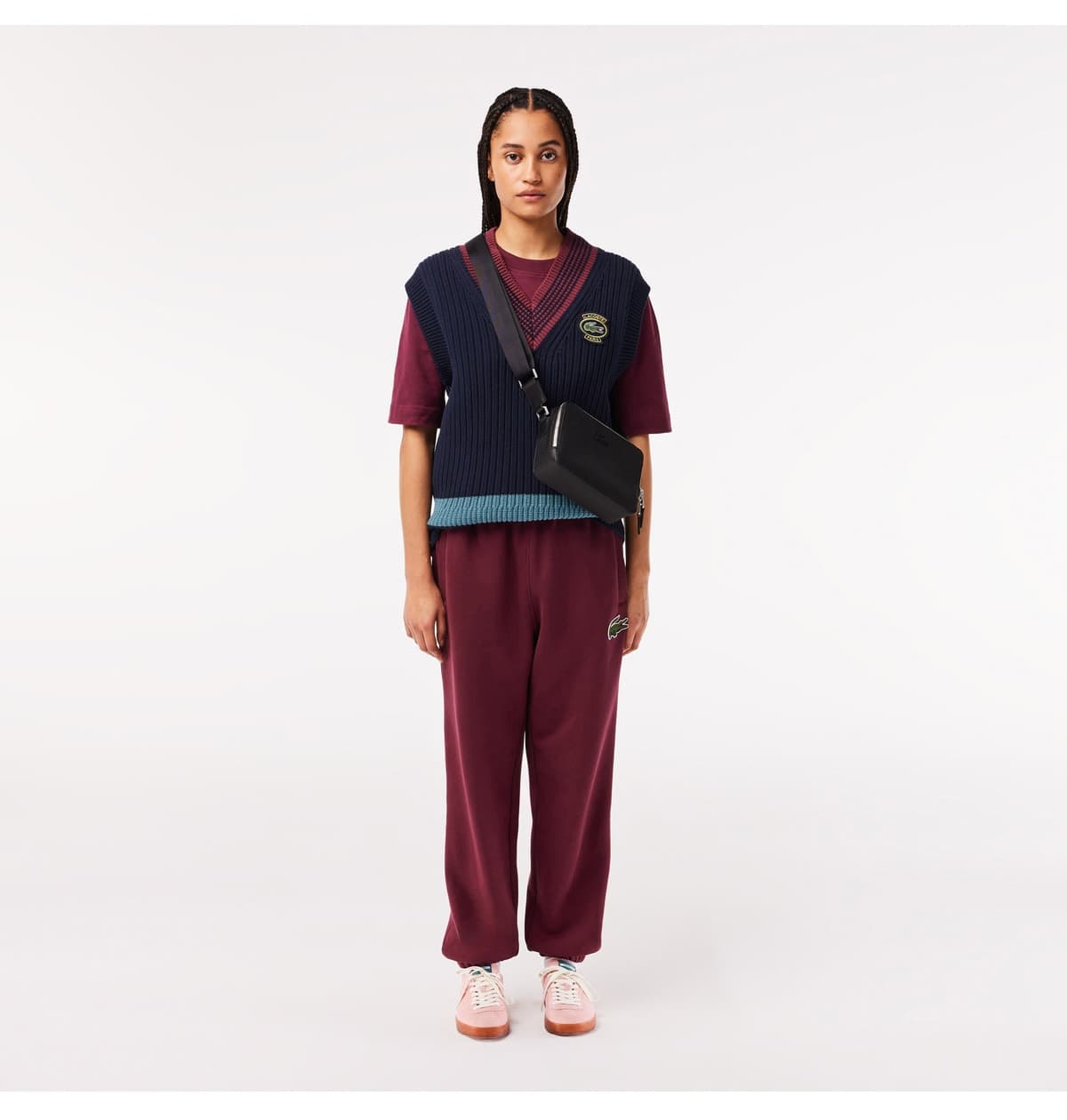 کیف پستچی یونیسکس Lacoste چرمی مشکی کیف پستچی یونیسکس Lacoste چرمی مشکی