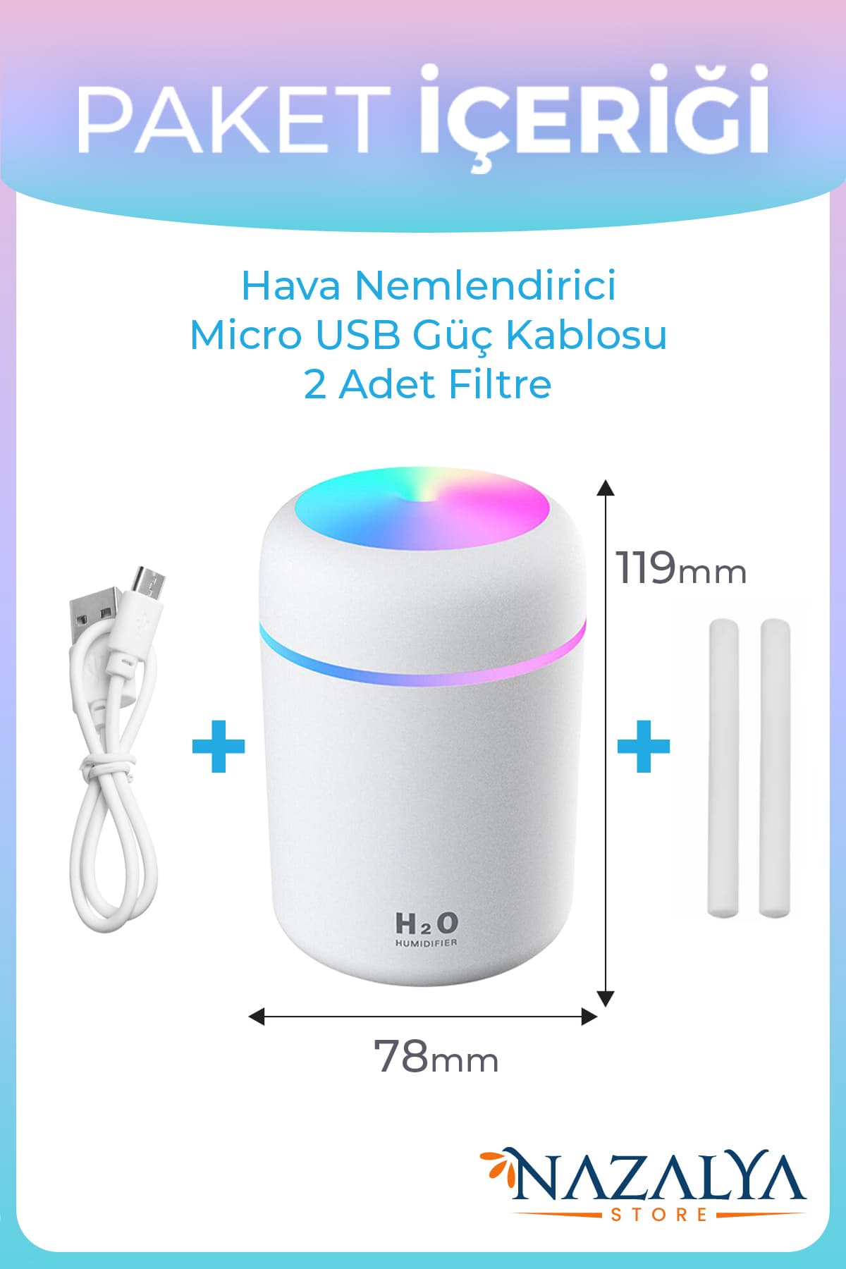 دستگاه بخور و رطوبتساز اولتراسونیک اتاق و خودرو و پخشکننده رایحه Nazalya با +5 رایحه هدیه دستگاه بخور و رطوبتساز اولتراسونیک اتاق و خودرو و پخشکننده رایحه Nazalya با +5 رایحه هدیه