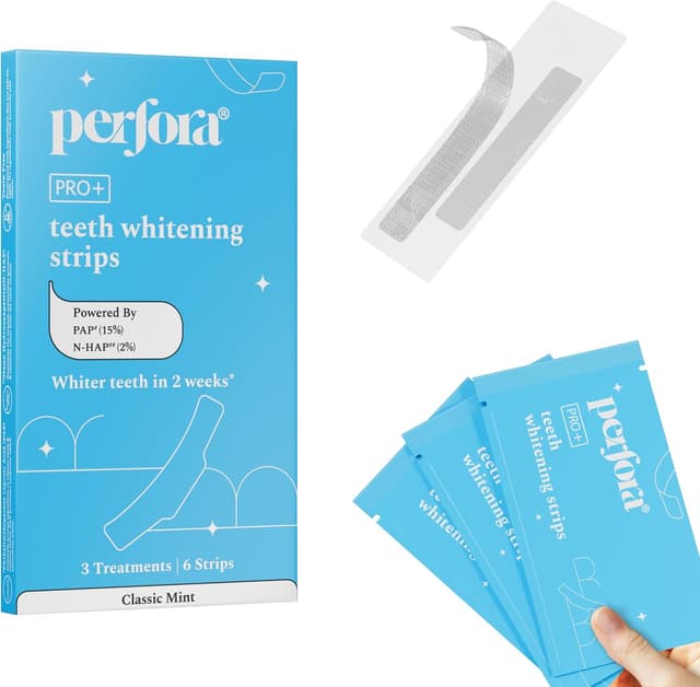 نوارهای سفیدکننده دندان Perfora با PAP و هیدروکسیآپاتیت طعم نعناعی کلاسیک Pack of 3 (6 Strips) نوارهای سفیدکننده دندان Perfora با PAP و هیدروکسیآپاتیت طعم نعناعی کلاسیک Pack of 3 (6 Strips)