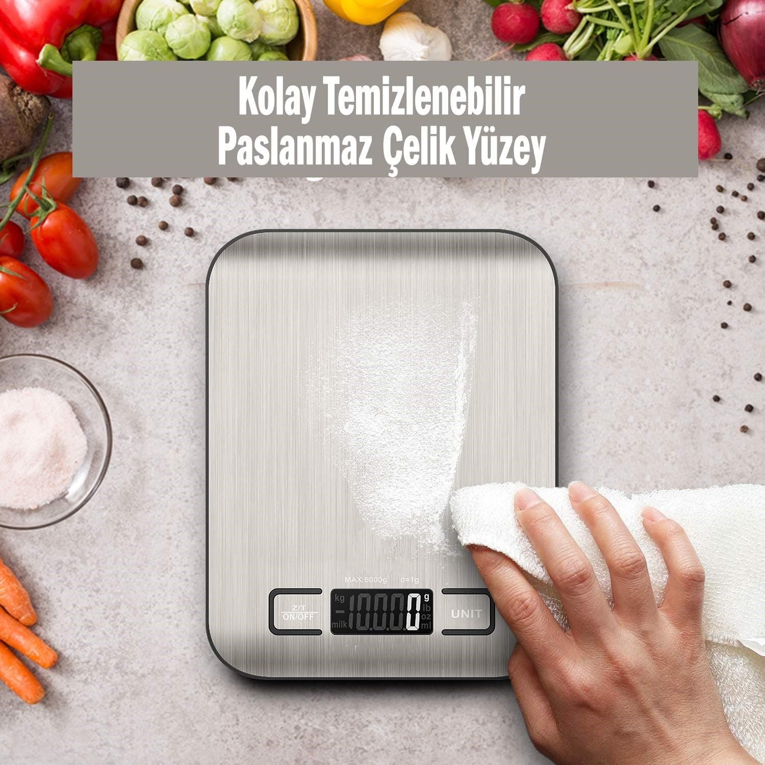 ترازو آشپزخانه دیجیتال Orret Home سطح استیل ضدزنگ ظرفیت 5 کیلوگرم صفحه LCD ترازو آشپزخانه دیجیتال Orret Home سطح استیل ضدزنگ ظرفیت 5 کیلوگرم صفحه LCD