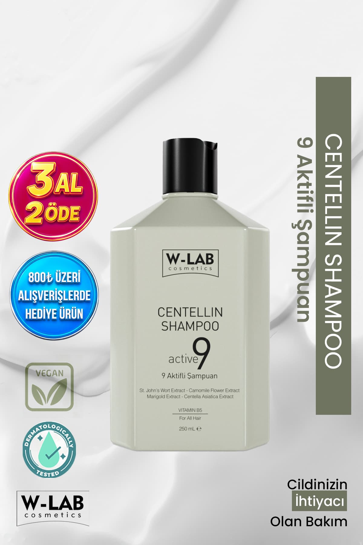 شامپو زنانه W-Lab Cosmetics Centellin 9 ضد شوره و خارش 250 ml شامپو زنانه W-Lab Cosmetics Centellin 9 ضد شوره و خارش 250 ml