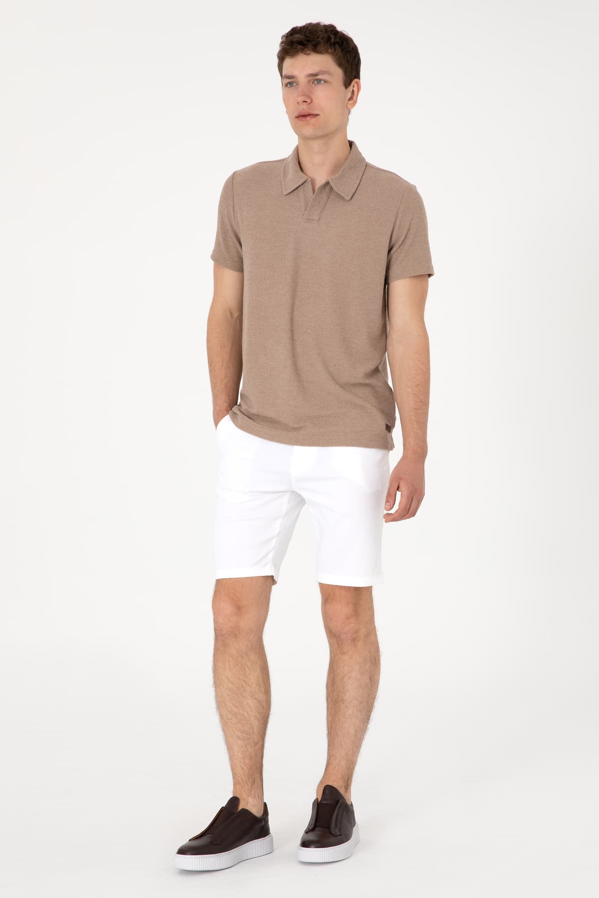 تیشرت مردانه U.S. Polo Assn. فیت معمولی شتری بافتدار مدل 50303227-VR015 تیشرت مردانه U.S. Polo Assn. فیت معمولی شتری بافتدار مدل 50303227-VR015