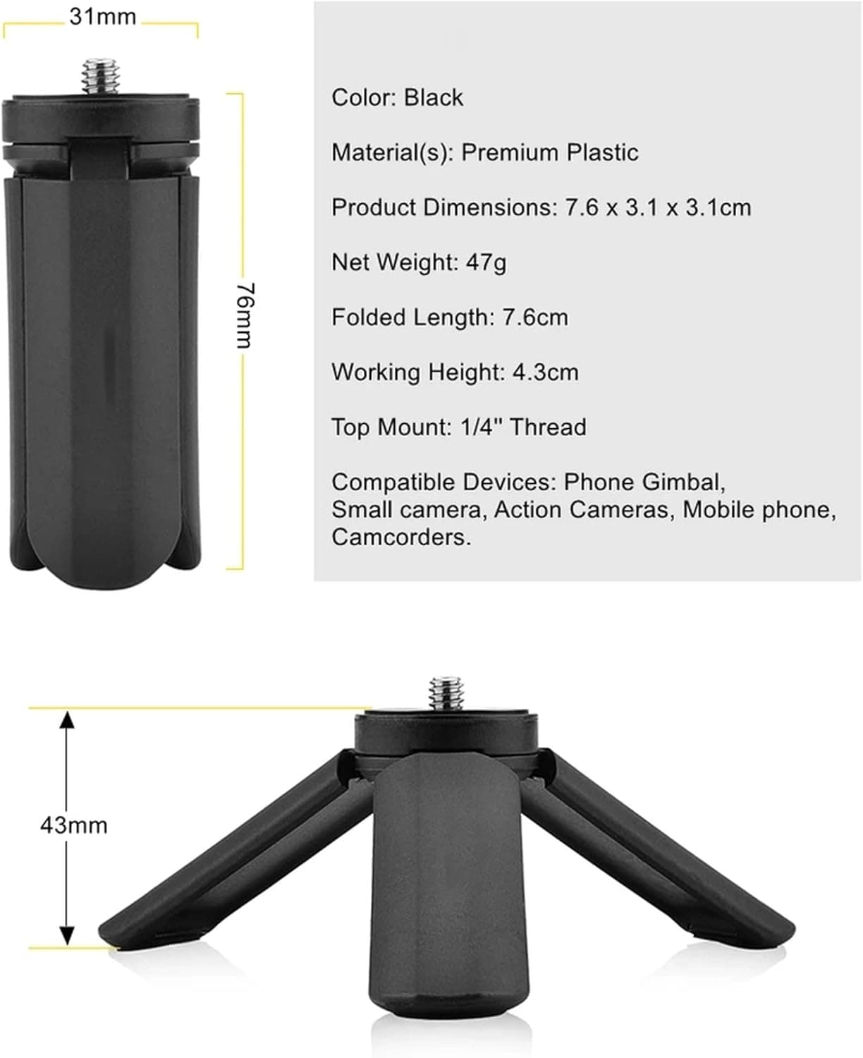 سهپایه استند گیمبال با نگهدارنده موبایل T&YFOTOP مناسب Zhiyun، Feiyu و DJI Osmo سهپایه استند گیمبال با نگهدارنده موبایل T&YFOTOP مناسب Zhiyun، Feiyu و DJI Osmo