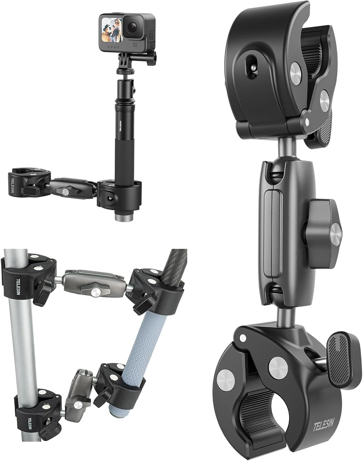 پایه نگهدارنده فرمان دوچرخه TELESIN مدل DUALL سازگار با GoPro Insta360 DJI پایه نگهدارنده فرمان دوچرخه TELESIN مدل DUALL سازگار با GoPro Insta360 DJI