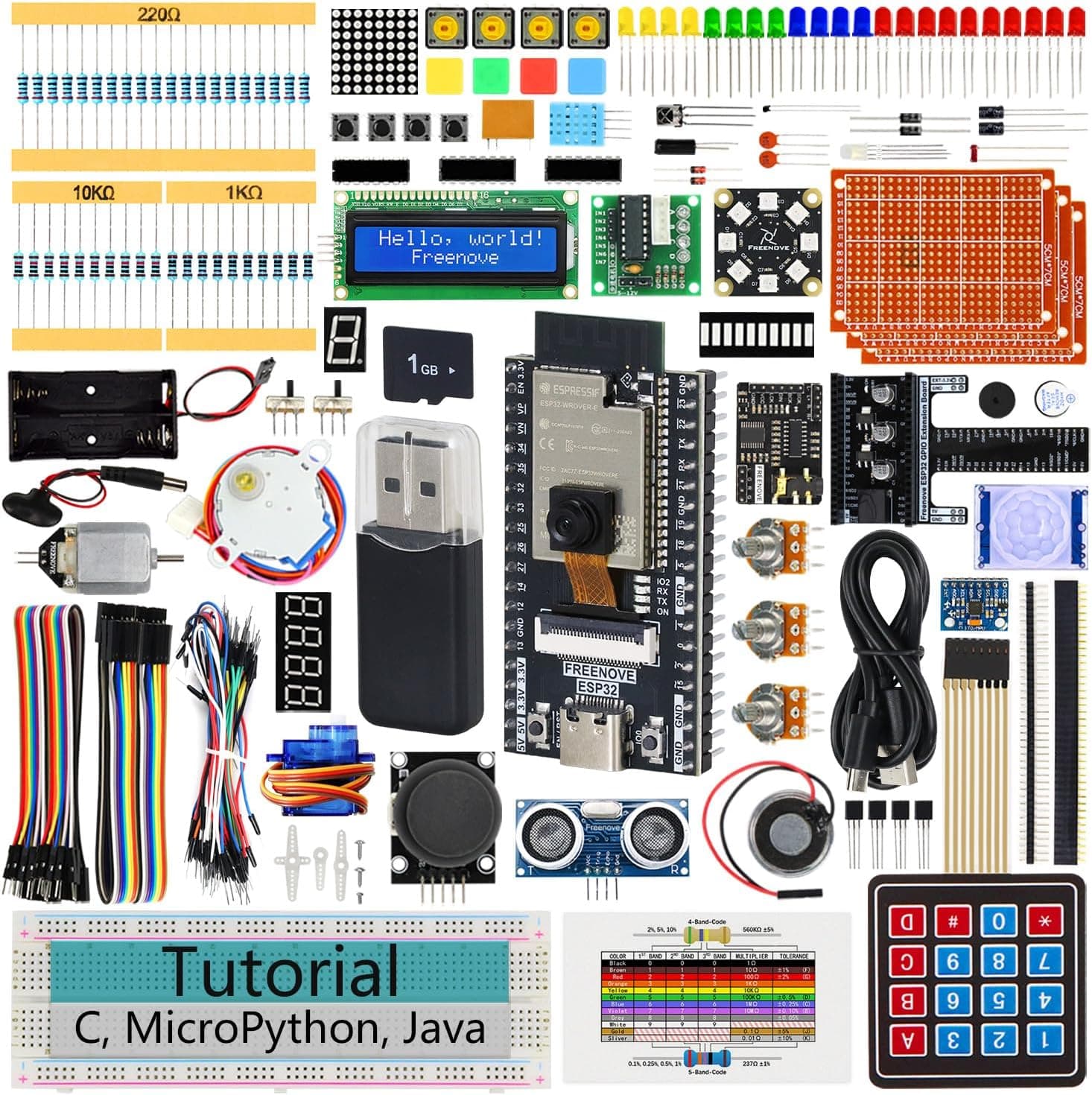 کیت آموزشی FREENOVE برای ESP32-WROVER، سازگار با Arduino IDE، دوربین بیسیم داخلی، آموزش 814 صفحهای، 240 قطعه و 127 پروژه کیت آموزشی FREENOVE برای ESP32-WROVER، سازگار با Arduino IDE، دوربین بیسیم داخلی، آموزش 814 صفحهای، 240 قطعه و 127 پروژه