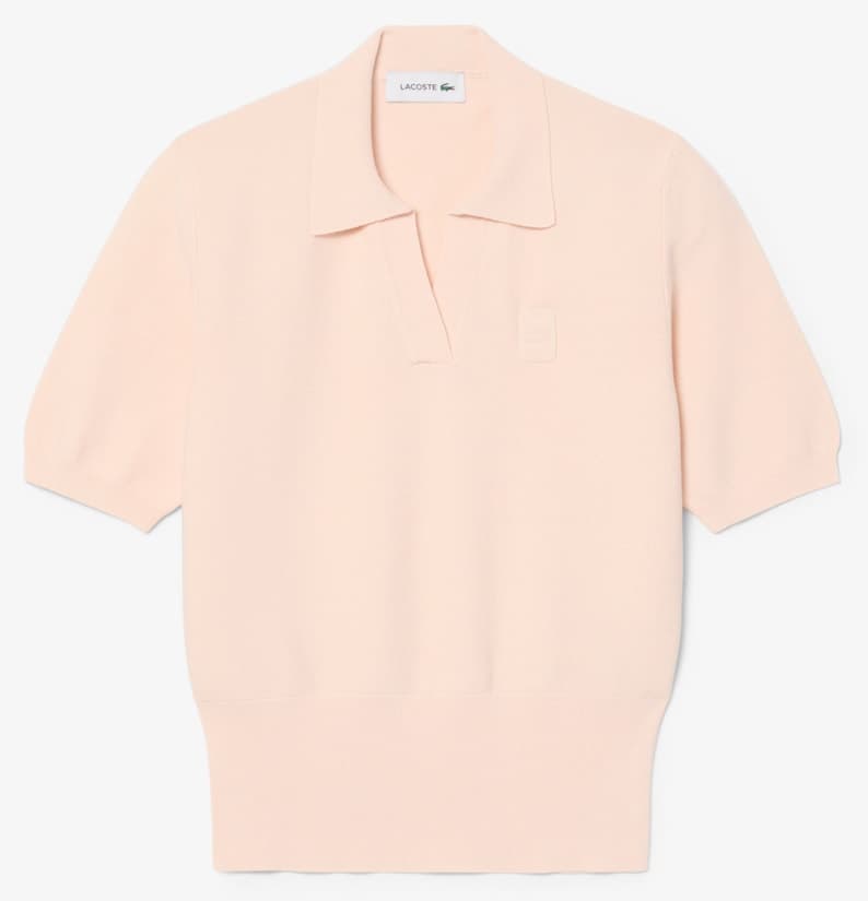 پولو زنانه Lacoste فیت معمولی آستین کوتاه صورتی تریکو پولو زنانه Lacoste فیت معمولی آستین کوتاه صورتی تریکو