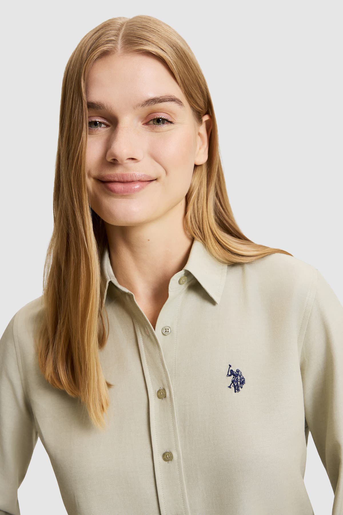 پیراهن زنانه U.S. Polo Assn. خاکی روشن آستینبلند ساده مدل 50324791-VR183 پیراهن زنانه U.S. Polo Assn. خاکی روشن آستینبلند ساده مدل 50324791-VR183