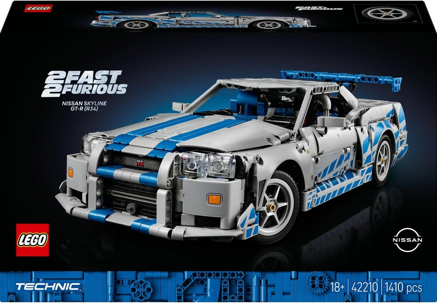 لگو Technic Nissan Skyline GT-R ماشین (R34) مدل 42210 لگو Technic Nissan Skyline GT-R ماشین (R34) مدل 42210