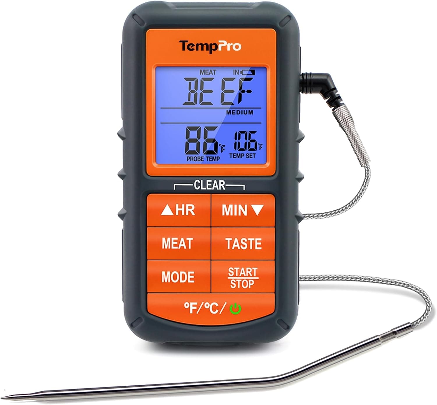 ترمومتر دیجیتال غذا ThermoPro با پروب استیل و صفحه رنگی مدل TP06B ترمومتر دیجیتال غذا ThermoPro با پروب استیل و صفحه رنگی مدل TP06B