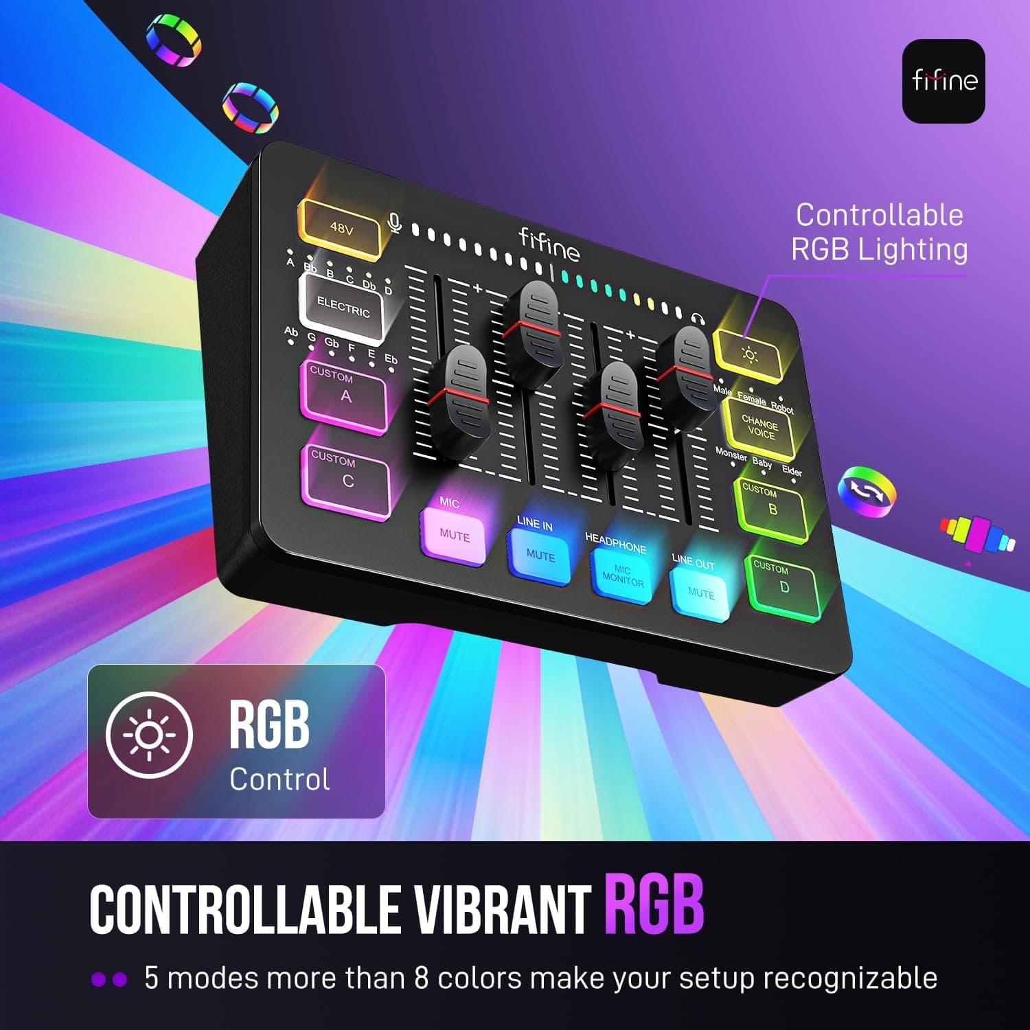 میکسر صوتی گیمینگ FIFINE مدل Ampligame SC3 با رابط میکروفون XLR میکسر صوتی گیمینگ FIFINE مدل Ampligame SC3 با رابط میکروفون XLR