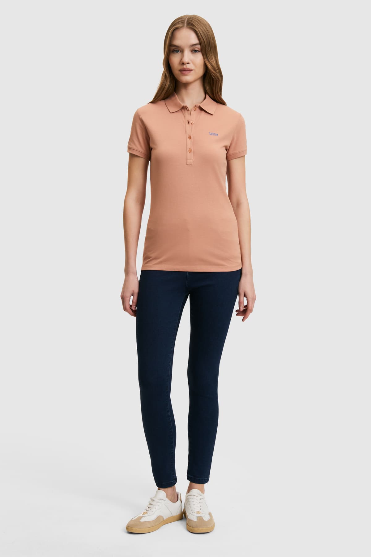 تیشرت زنانه یقه پولو U.S. Polo Assn. پودری ساده مدل 50323461-VR042 تیشرت زنانه یقه پولو U.S. Polo Assn. پودری ساده مدل 50323461-VR042