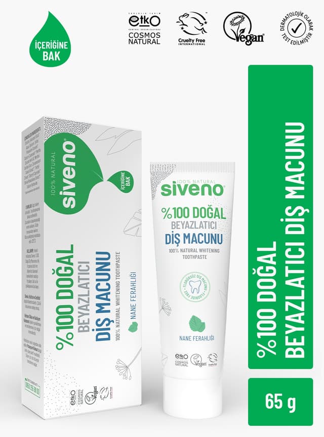 خمیردندان سفیدکننده Siveno با طراوت نعناع، بدون فلوراید 65 گرم خمیردندان سفیدکننده Siveno با طراوت نعناع، بدون فلوراید 65 گرم
