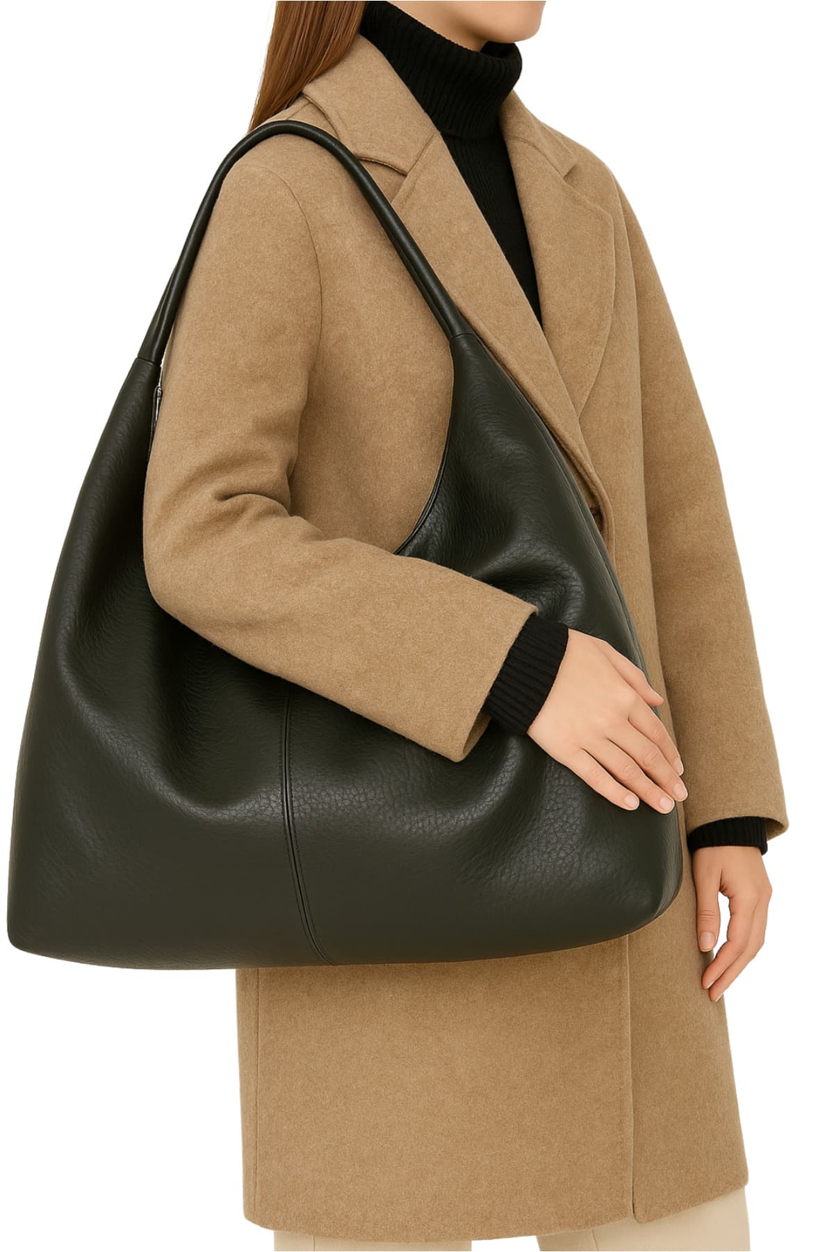 کیف زنانه بزرگ مشکی شانهای و توت Adelina Bags با بافت نرم و فرم آزاد کیف زنانه بزرگ مشکی شانهای و توت Adelina Bags با بافت نرم و فرم آزاد