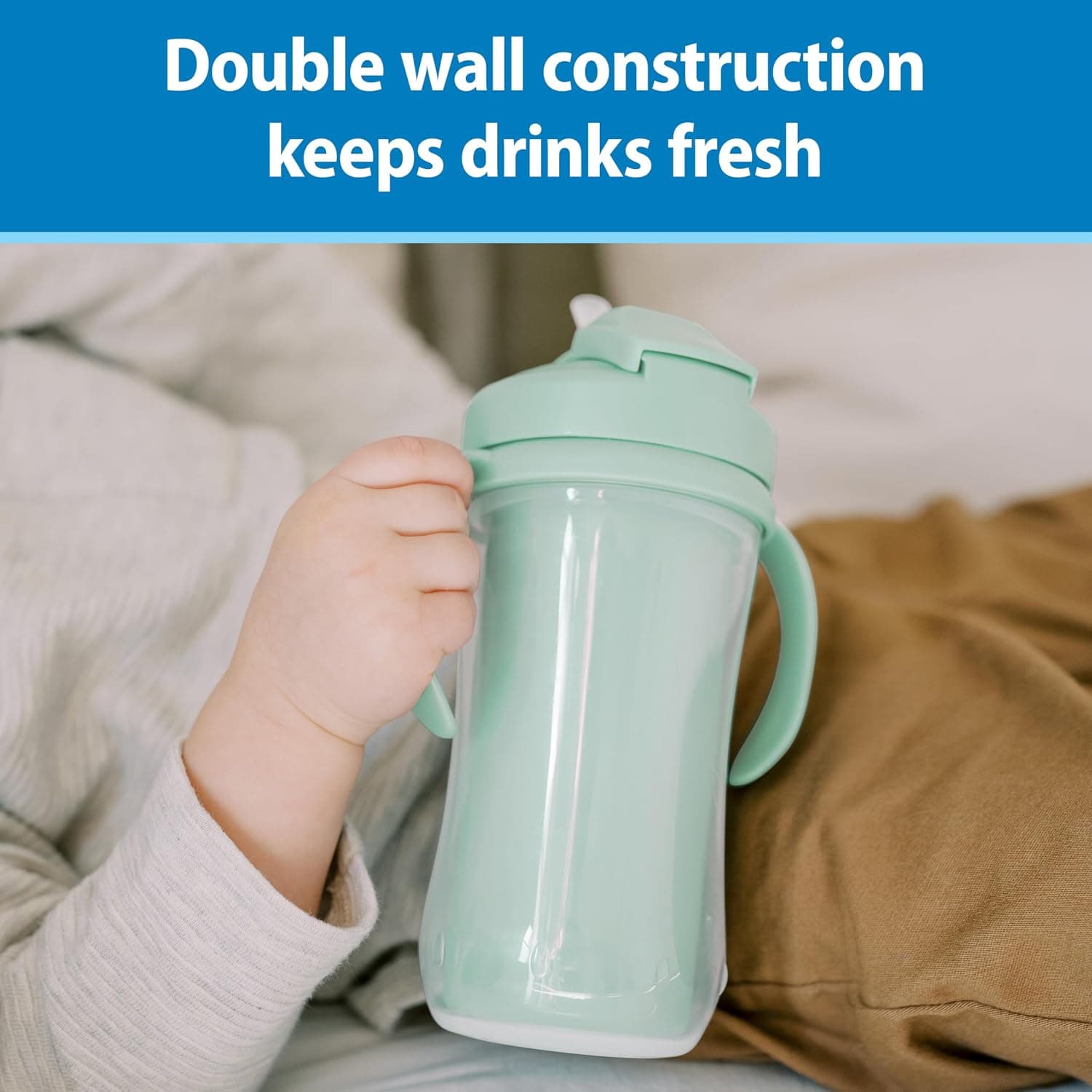 لیوان آبخوری Dr. Brown's مدل Milestones عایقدار با نی سبز 2-Pack 300 mL بدون BPA لیوان آبخوری Dr. Brown's مدل Milestones عایقدار با نی سبز 2-Pack 300 mL بدون BPA