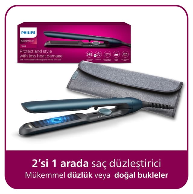 اتو مو Philips با قابلیت فر، حاوی روغن آرگان، محافظ UV، همراه با کیف مدل Bhs732/00 اتو مو Philips با قابلیت فر، حاوی روغن آرگان، محافظ UV، همراه با کیف مدل Bhs732/00