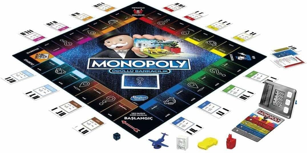 بازی رومیزی برای 2 تا 4 بازیکن Monopoly Hasbro Gaming با بانکداری جایزهدار، بالای 8 سال بازی رومیزی برای 2 تا 4 بازیکن Monopoly Hasbro Gaming با بانکداری جایزهدار، بالای 8 سال