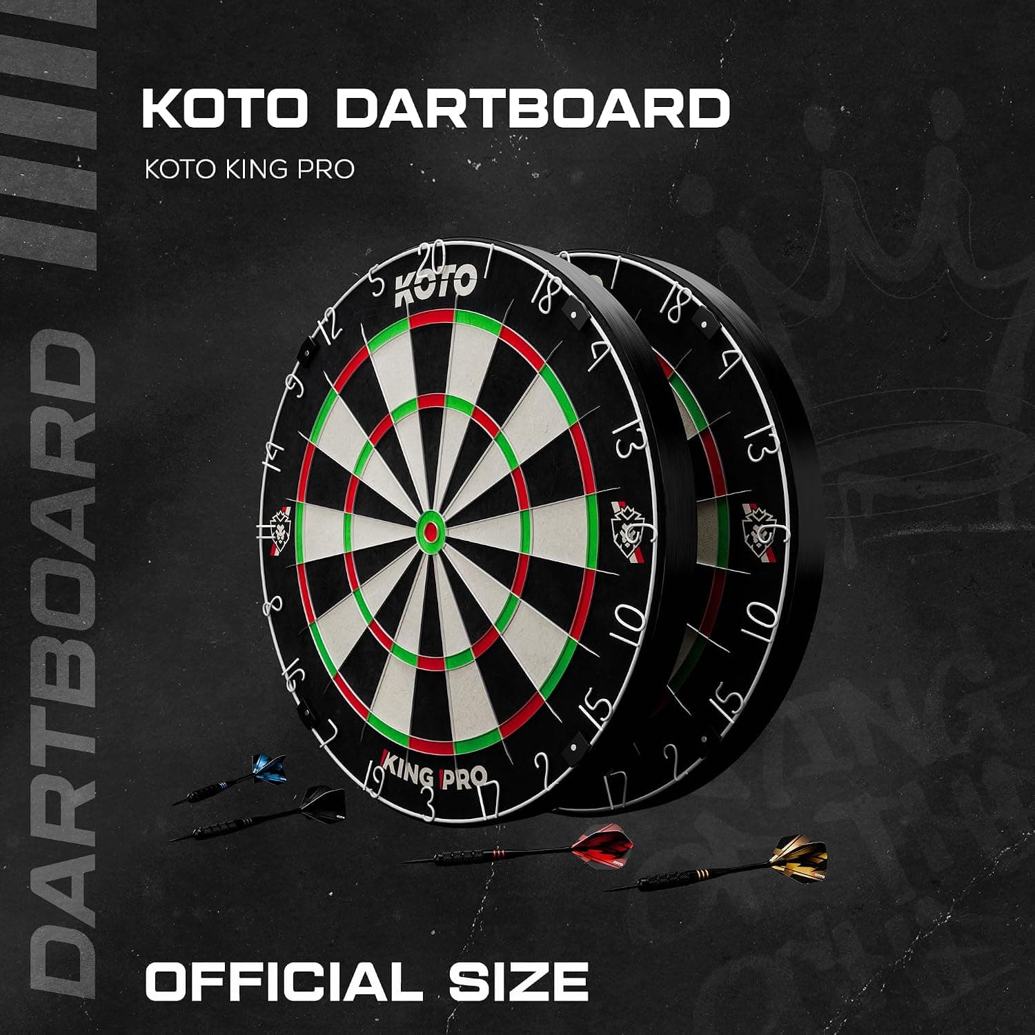 تخته دارت KOTO darts با اندازه رسمی مسابقات، سیمکشی نازک، حلقه اعداد قرمز و نصب آسان مدل King Pro Target تخته دارت KOTO darts با اندازه رسمی مسابقات، سیمکشی نازک، حلقه اعداد قرمز و نصب آسان مدل King Pro Target