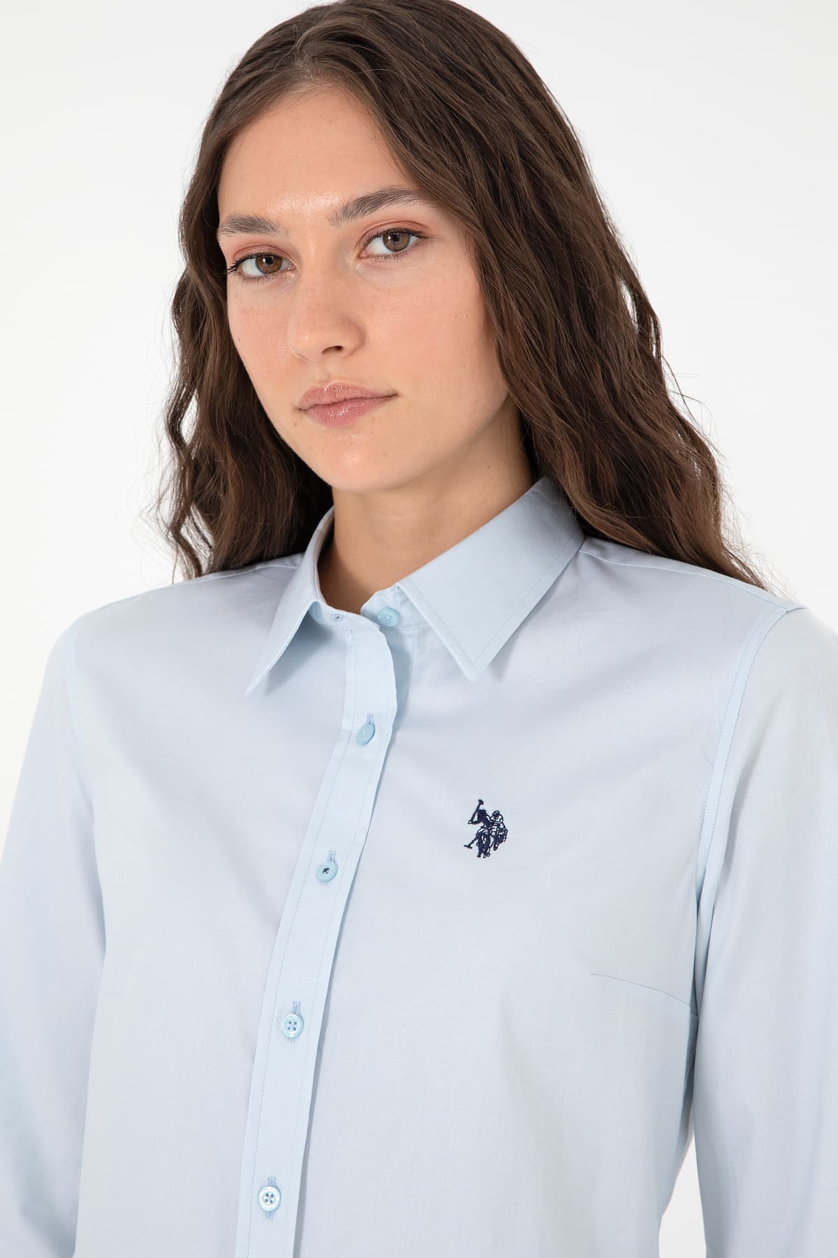 پیراهن زنانه U.S. Polo Assn. آبی روشن آستینبلند ساده مدل 50295639-VR003 پیراهن زنانه U.S. Polo Assn. آبی روشن آستینبلند ساده مدل 50295639-VR003