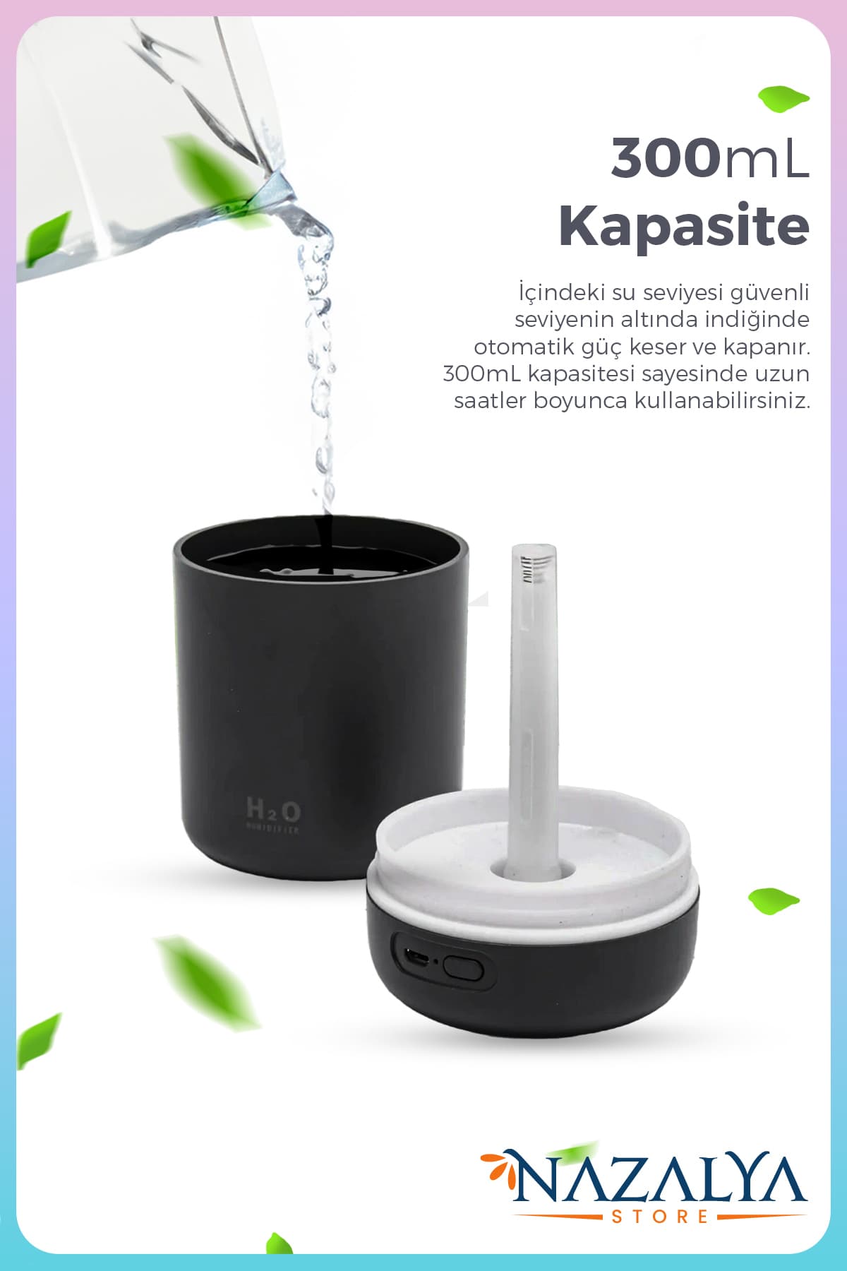 خوشبوکننده و رطوبتساز خودرو Nazalya با کابل USB، 300ml، خاکستری خوشبوکننده و رطوبتساز خودرو Nazalya با کابل USB، 300ml، خاکستری