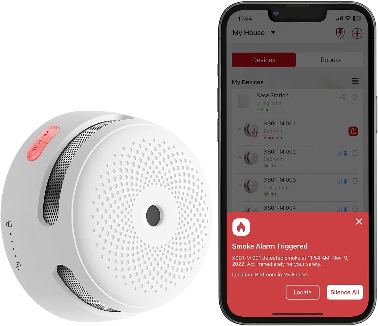 هشداردهنده حرارت Wi-Fi X-Sense با باتری مهرومومشده ۷ ساله مدل XH02-M، 1-Pack هشداردهنده حرارت Wi-Fi X-Sense با باتری مهرومومشده ۷ ساله مدل XH02-M، 1-Pack