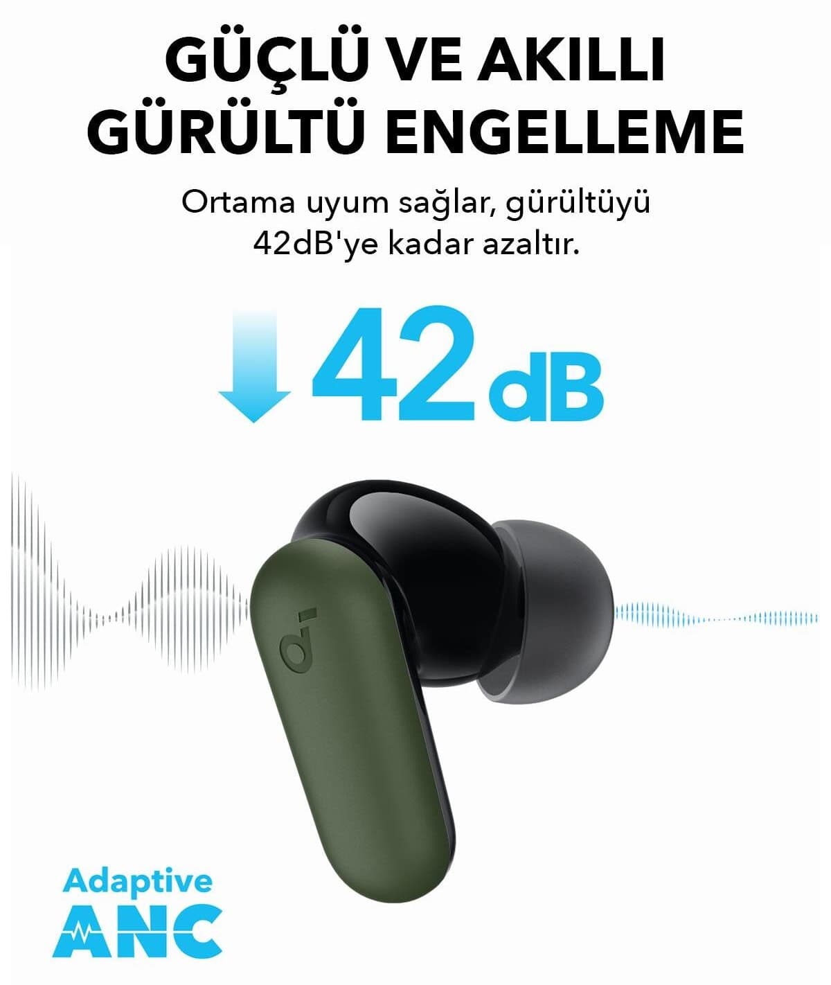 هدفون بلوتوثی داخلگوشی Anker Soundcore R50i NC با حذف نویز سبز مدل A3959 هدفون بلوتوثی داخلگوشی Anker Soundcore R50i NC با حذف نویز سبز مدل A3959
