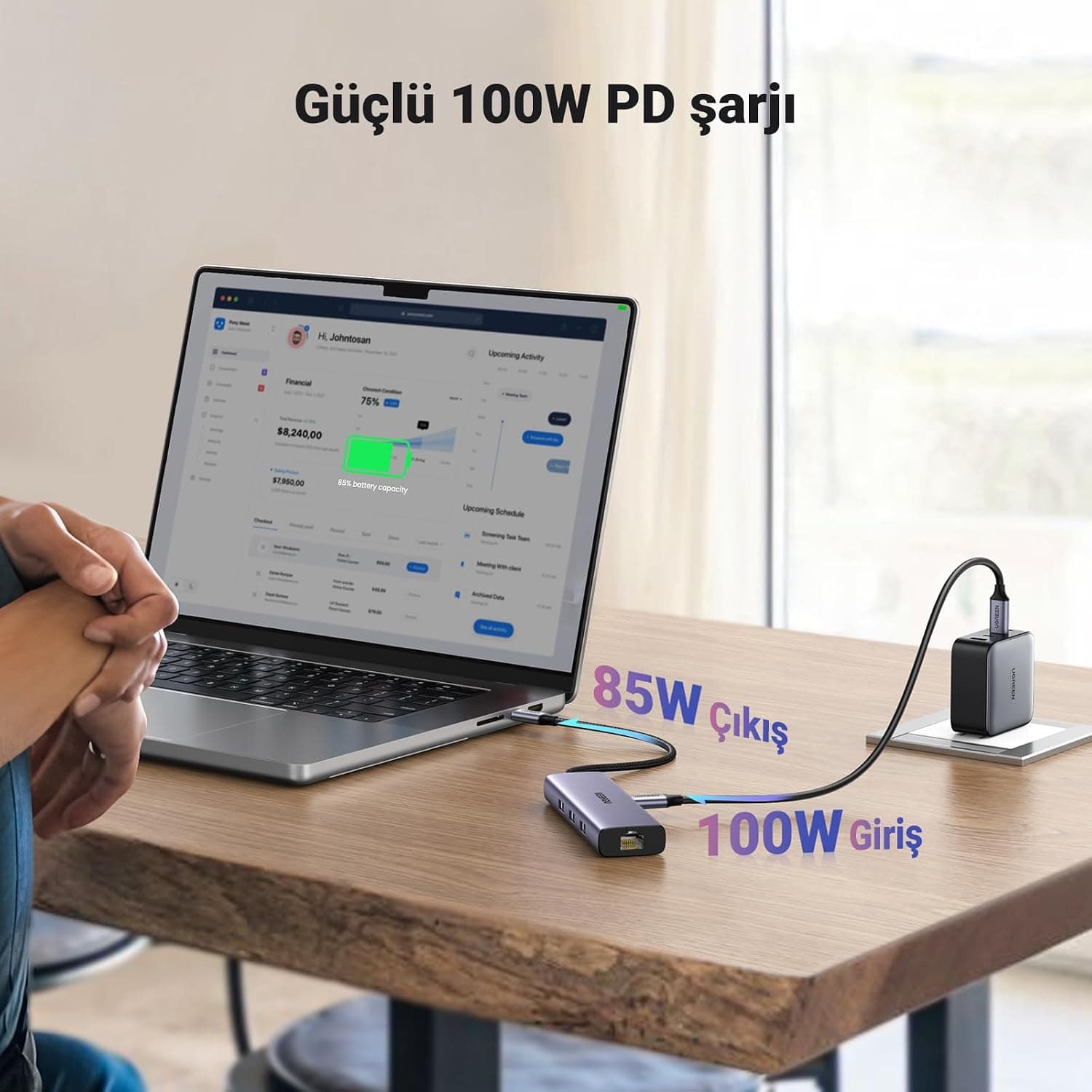 داک USB C UGREEN با HDMI 4K، Ethernet، PD 100W و 3 USB A 3.0، سازگار با MacBook و iPad داک USB C UGREEN با HDMI 4K، Ethernet، PD 100W و 3 USB A 3.0، سازگار با MacBook و iPad