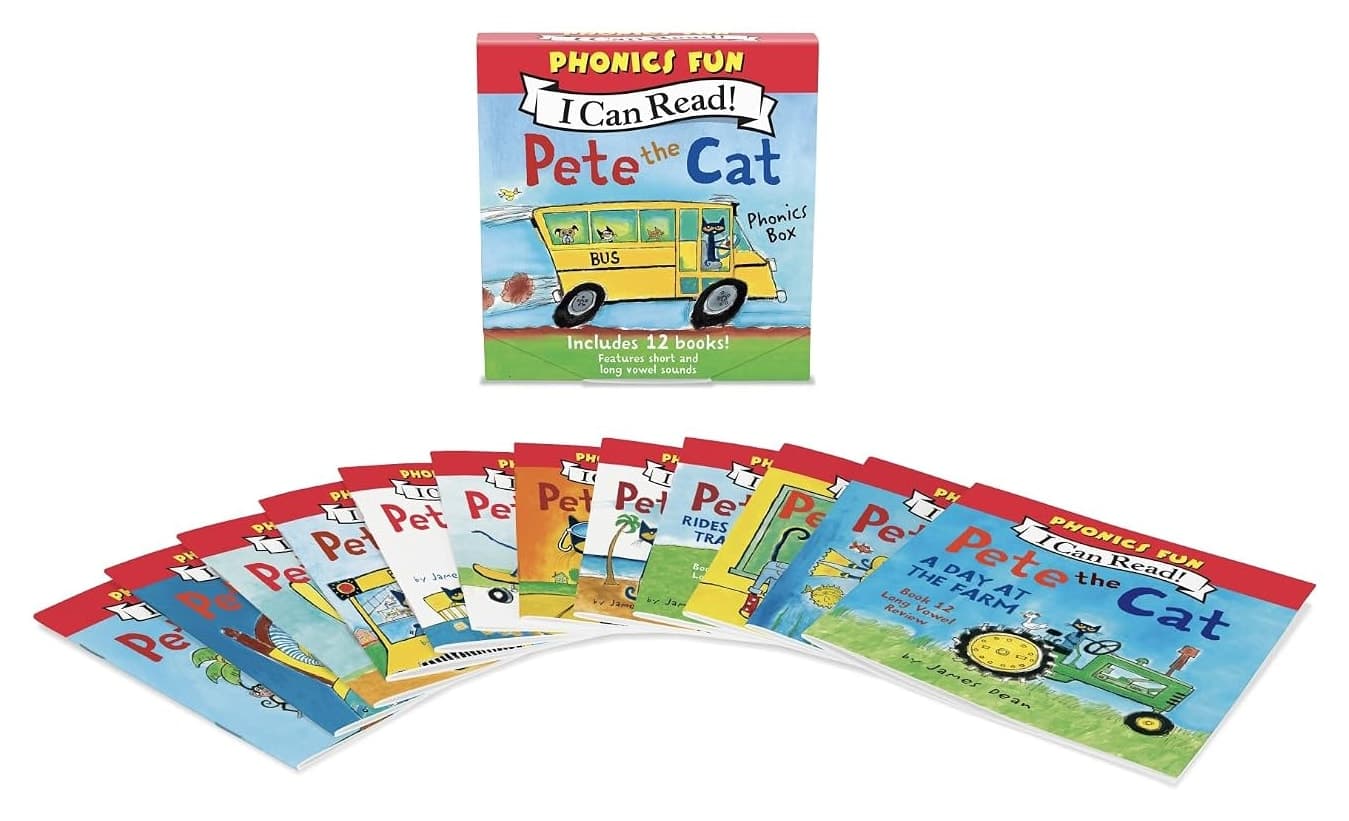 مجموعه کتابهای آموزش آواشناسی Pete the Cat مدل Phonics Fun شامل ۱۲ کتابچه مجموعه کتابهای آموزش آواشناسی Pete the Cat مدل Phonics Fun شامل ۱۲ کتابچه