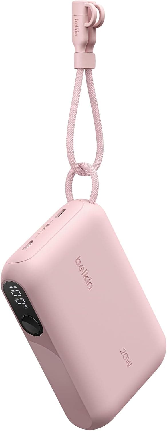 پاوربانک Belkin با نمایشگر دیجیتال باتری صورتی مدل BoostCharge 10000 mAh پاوربانک Belkin با نمایشگر دیجیتال باتری صورتی مدل BoostCharge 10000 mAh