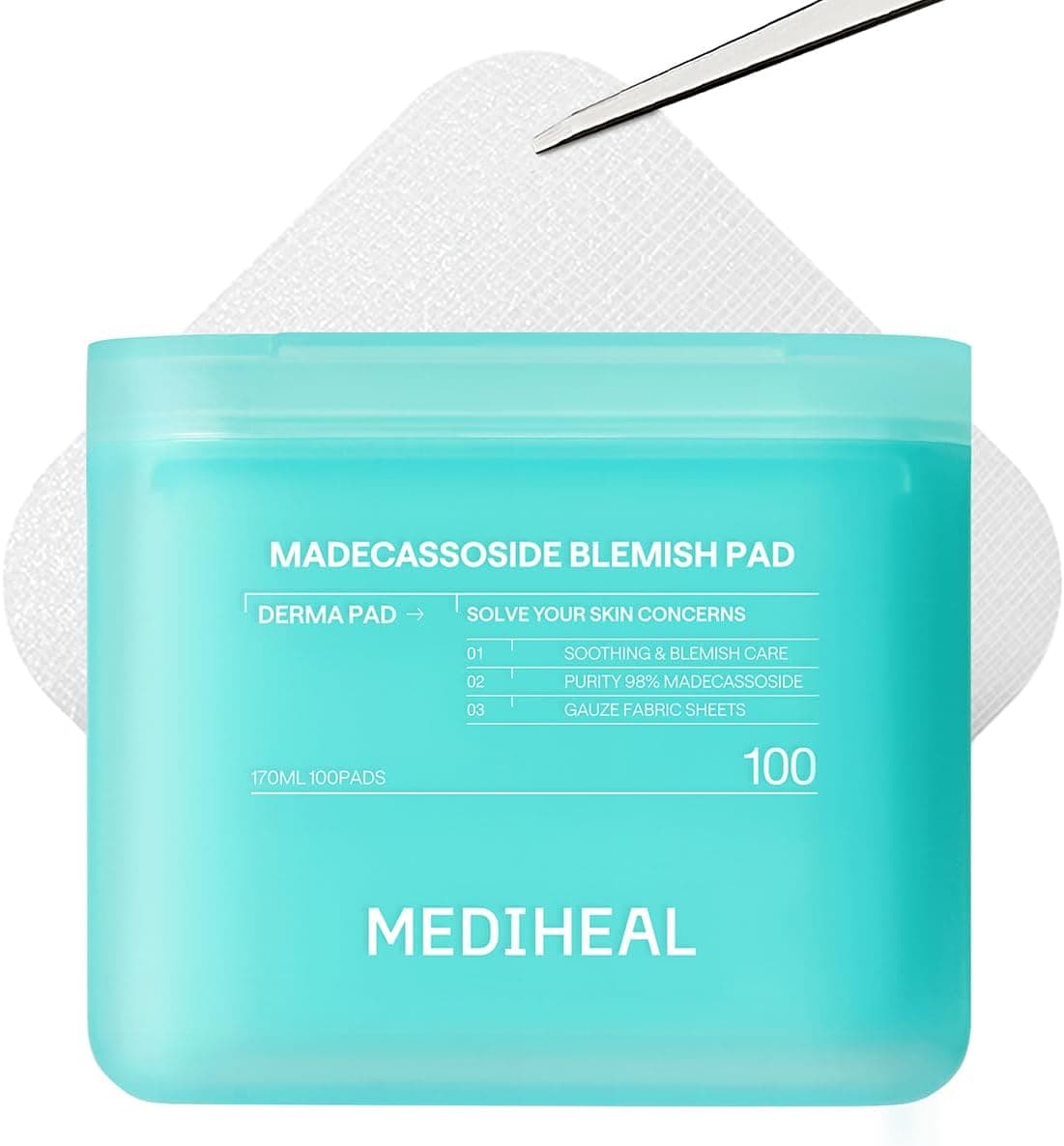 پد تونر پنبهای صورت MEDIHEAL حاوی Centella Asiatica و Madecassoside، 100 Pads پد تونر پنبهای صورت MEDIHEAL حاوی Centella Asiatica و Madecassoside، 100 Pads