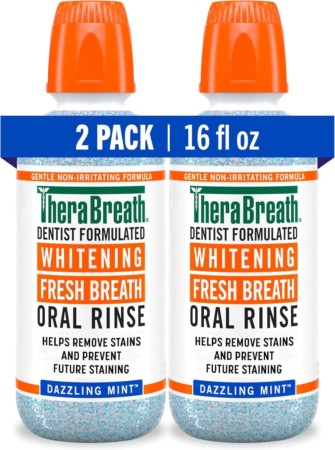 دهانشویه سفیدکننده و خوشبوکننده نفس TheraBreath با طعم نعناع درخشان، 16 Ounce (Pack of 2) دهانشویه سفیدکننده و خوشبوکننده نفس TheraBreath با طعم نعناع درخشان، 16 Ounce (Pack of 2)