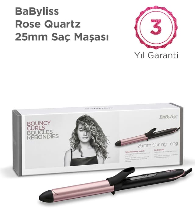 فرکننده مو مناسب موهای با ضخامت متوسط Babyliss Rose Quartz با روکش سرامیک کوارتز 25 mm مدل C451E فرکننده مو مناسب موهای با ضخامت متوسط Babyliss Rose Quartz با روکش سرامیک کوارتز 25 mm مدل C451E
