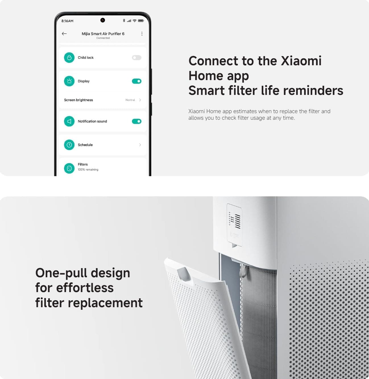 فیلتر یدکی دستگاه تصفیه هوا Xiaomi برای Mijia Smart Air Purifier 6 و Xiaomi Smart Air Purifier 4، 3-in-1 HEPA فیلتر یدکی دستگاه تصفیه هوا Xiaomi برای Mijia Smart Air Purifier 6 و Xiaomi Smart Air Purifier 4، 3-in-1 HEPA