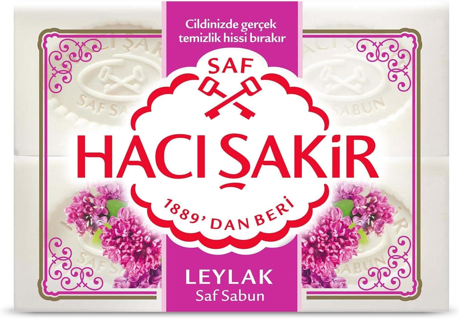 صابون قالبی Hacı Şakir لیلکی 4 عدد صابون قالبی Hacı Şakir لیلکی 4 عدد