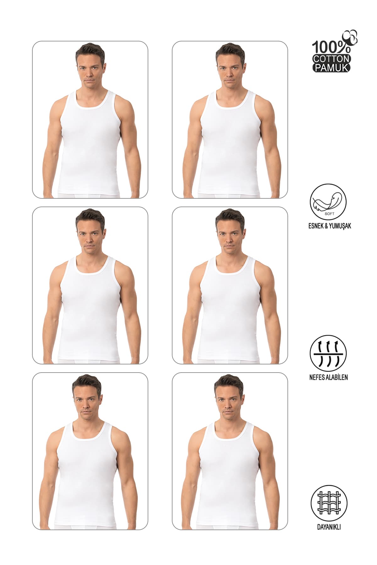 اتلت مردانه ÖZKAN underwear نخی %100 ریبانا بندپهن 6 عددی مدل 0113 اتلت مردانه ÖZKAN underwear نخی %100 ریبانا بندپهن 6 عددی مدل 0113