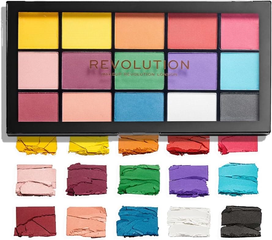 پالت سایه چشم Revolution Beauty London مدل Reloaded ۱۵ رنگ مات و شیمری 16.5g پالت سایه چشم Revolution Beauty London مدل Reloaded ۱۵ رنگ مات و شیمری 16.5g