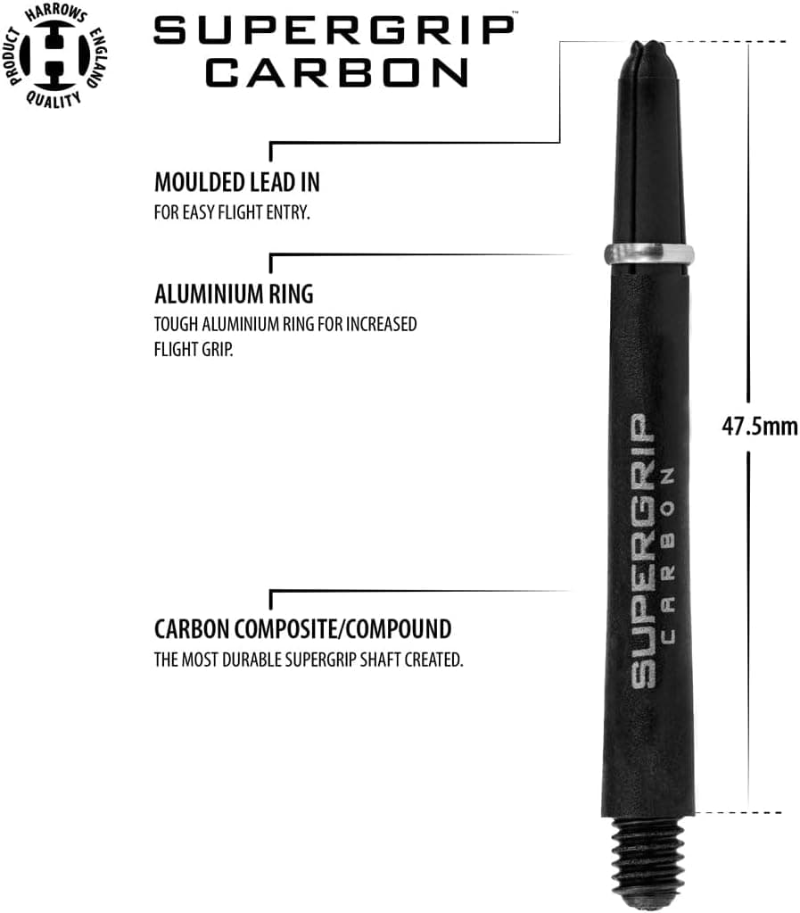 ست ۴تایی میله و پره دارت Harrows، شامل Supergrip Carbon و Supergrip Ultra، ۱۲ میله و ۱۲ پره، مشکی، متوسط و کوتاه ست ۴تایی میله و پره دارت Harrows، شامل Supergrip Carbon و Supergrip Ultra، ۱۲ میله و ۱۲ پره، مشکی، متوسط و کوتاه