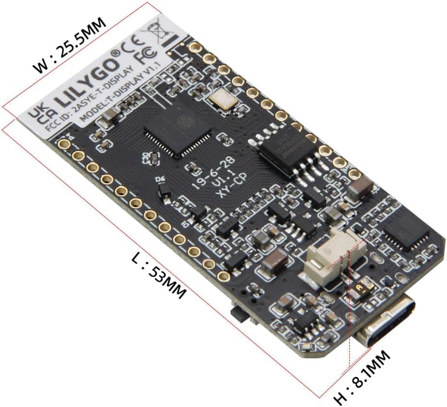 برد توسعه LILYGO ESP32 با وایفای و BLE و نمایشگر LCD 1.14 اینچی برای Arduino مدل TTGO T-Display برد توسعه LILYGO ESP32 با وایفای و BLE و نمایشگر LCD 1.14 اینچی برای Arduino مدل TTGO T-Display