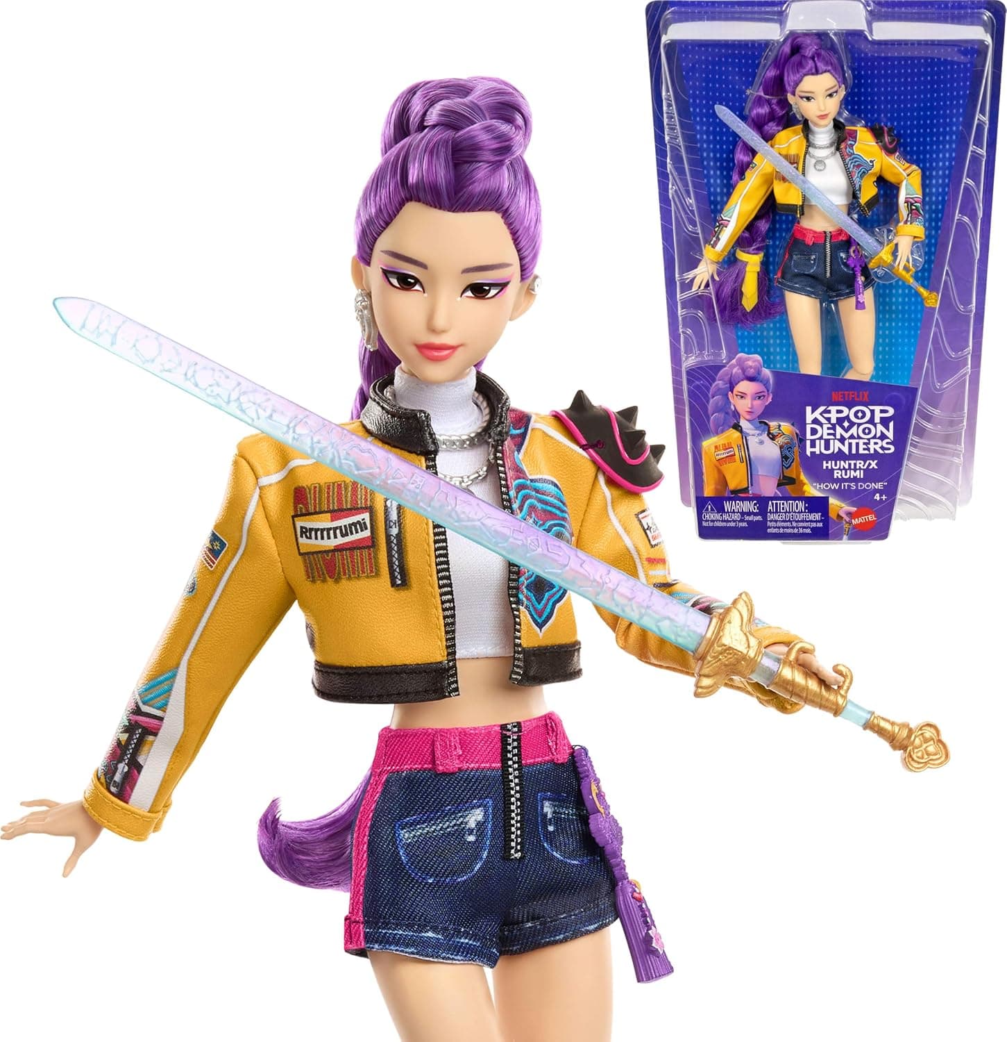 فیگور کاراکتر اصلی Mattel سری K POP Demon Hunters Jinu فیگور کاراکتر اصلی Mattel سری K POP Demon Hunters Jinu