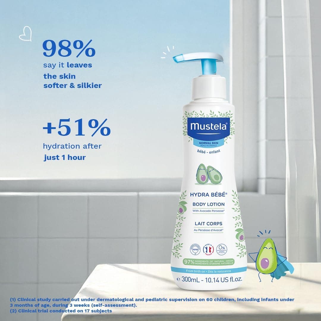لوسیون بدن کودک Mustela مرطوبکننده روزانه Hydra Bebe 300ml لوسیون بدن کودک Mustela مرطوبکننده روزانه Hydra Bebe 300ml