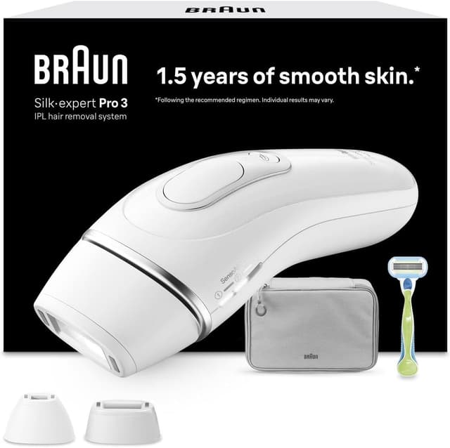 اپیلاتور Braun Silk·expert Pro 3 با پالس نوری سفید/نقرهای مدل PL3122 اپیلاتور Braun Silk·expert Pro 3 با پالس نوری سفید/نقرهای مدل PL3122