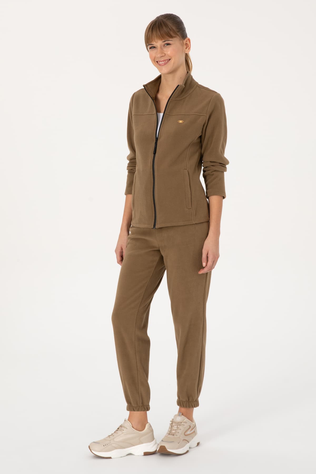 سوئیشرت پولار زنانه U.S. Polo Assn. خاکی یقه ایستاده زیپدار مدل 50316729-VR027 سوئیشرت پولار زنانه U.S. Polo Assn. خاکی یقه ایستاده زیپدار مدل 50316729-VR027