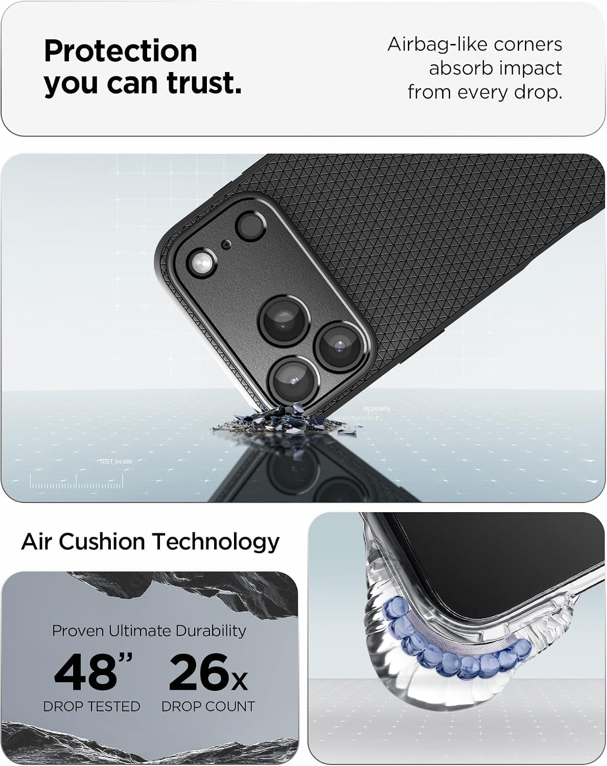 قاب سازگار با iPhone 18 Pro Max و 17 Pro Max Spigen Liquid Air مشکی مات مدل ACS09888 قاب سازگار با iPhone 18 Pro Max و 17 Pro Max Spigen Liquid Air مشکی مات مدل ACS09888