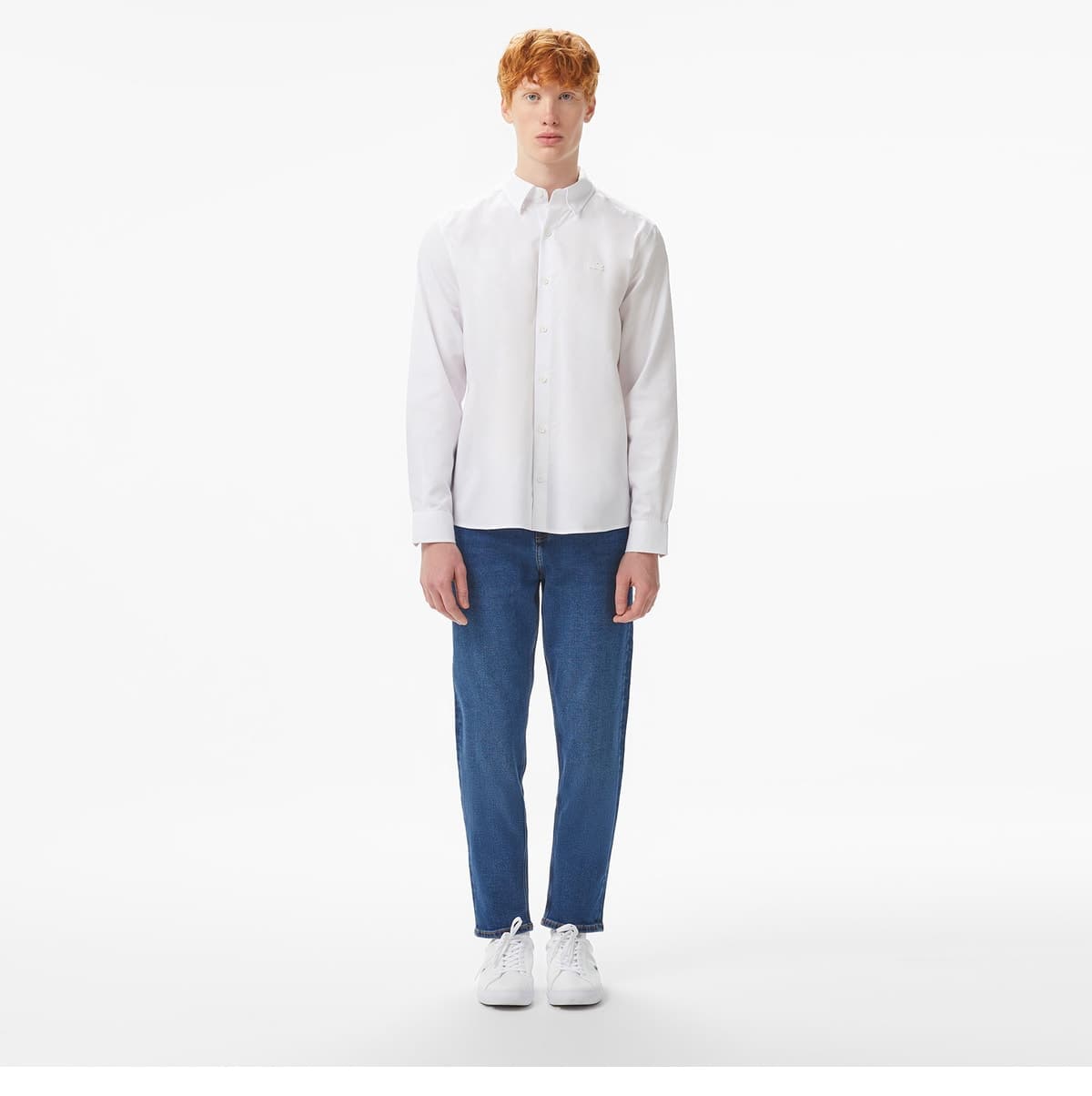 پیراهن مردانه Lacoste اسلیم فیت یقه دکمهدار سفید مدل Gömlek پیراهن مردانه Lacoste اسلیم فیت یقه دکمهدار سفید مدل Gömlek