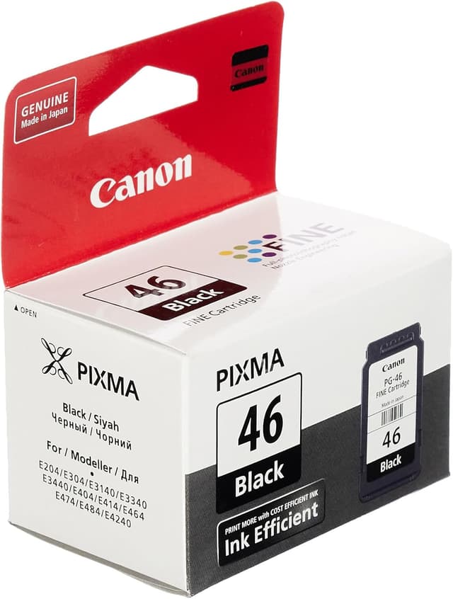 کارتریج جوهر مشکی Canon PG-46 اصل، چاپ 400 صفحه مدل 9059B001 کارتریج جوهر مشکی Canon PG-46 اصل، چاپ 400 صفحه مدل 9059B001
