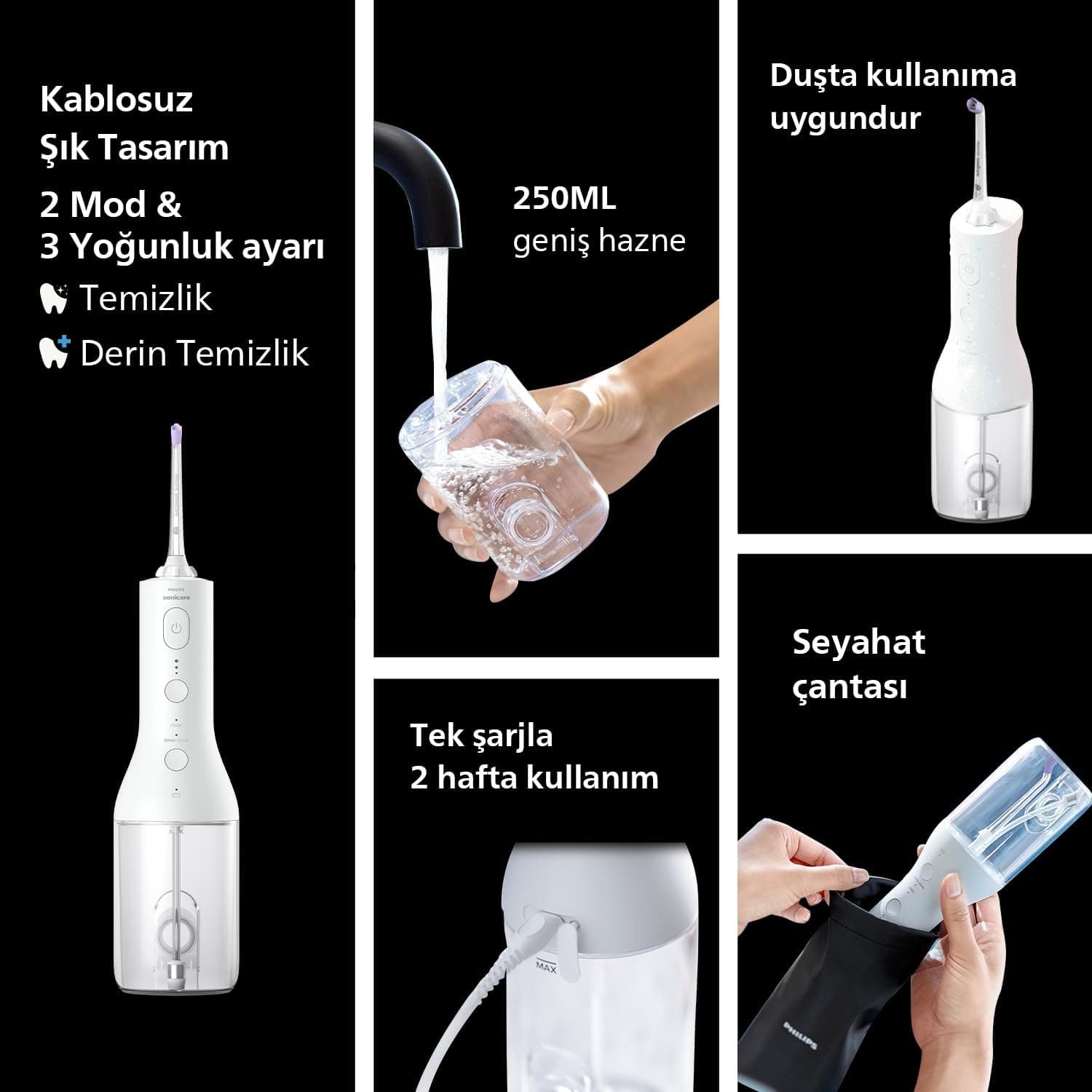 دستگاه شستشوی دهان بیسیم Philips Sonicare Power Flosser 3000 سفید مدل HX3826/31 دستگاه شستشوی دهان بیسیم Philips Sonicare Power Flosser 3000 سفید مدل HX3826/31