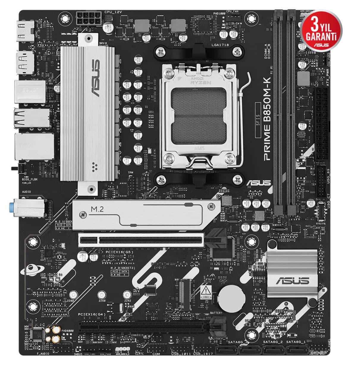 مادربرد ASUS مدل PRIME B850M-K با چیپست AMD B850 و سوکت AM5 مادربرد ASUS مدل PRIME B850M-K با چیپست AMD B850 و سوکت AM5