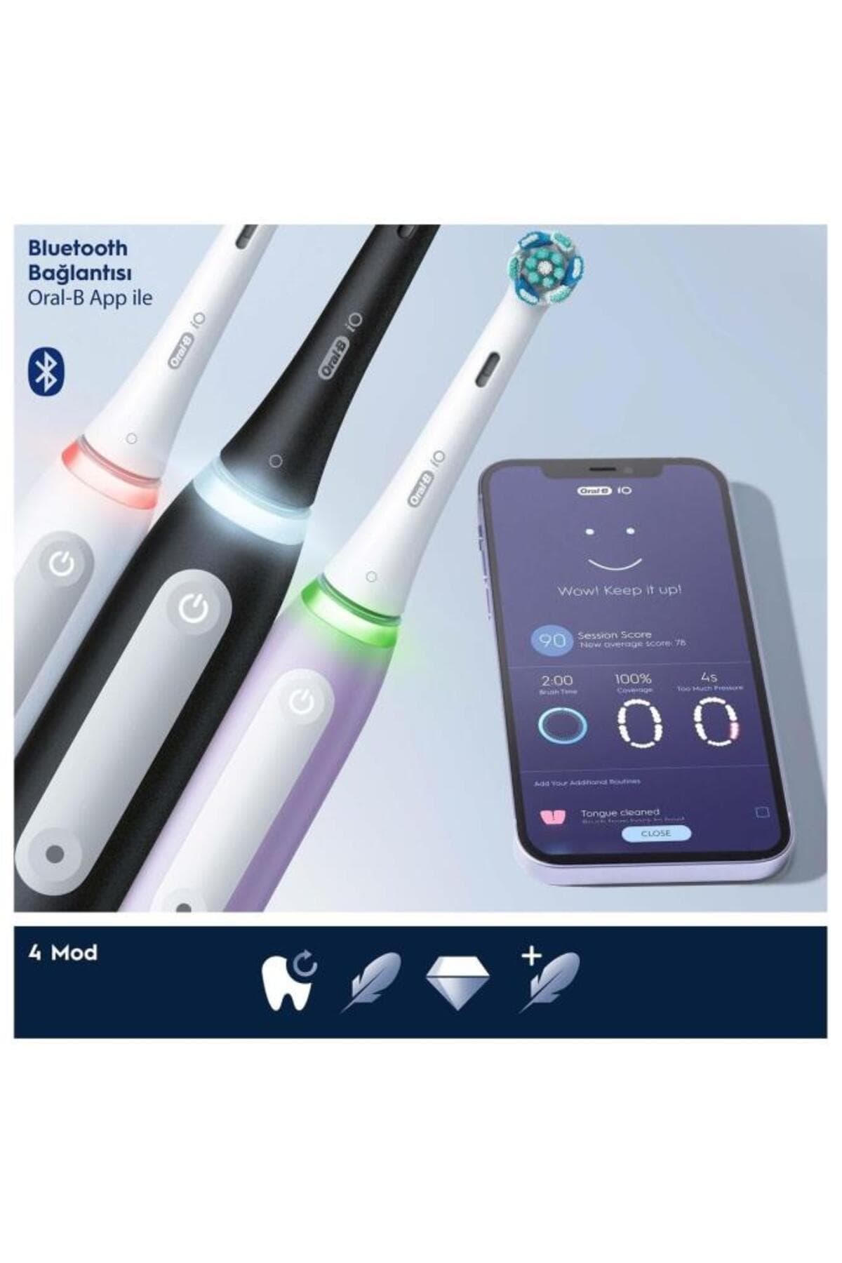 ست مسواک شارژی Oral-B دو عددی مشکی مات و سفید مدل iO 4 ست مسواک شارژی Oral-B دو عددی مشکی مات و سفید مدل iO 4