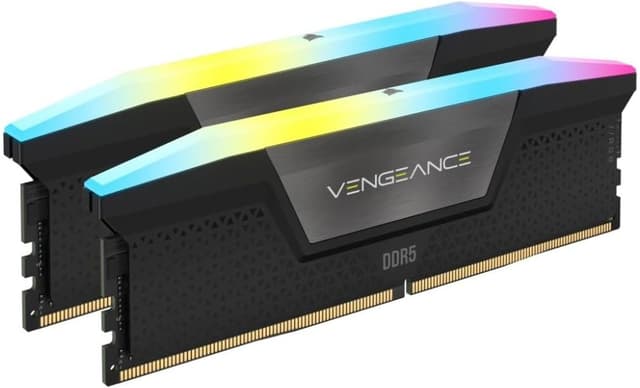 حافظه رم کامپیوتر Corsair VENGEANCE RGB DDR5 ظرفیت 48GB (2x24GB) تا 6000MHz CL36 سازگار با Intel XMP و iCUE مشکی مدل CMH48GX5M2E6000C36 حافظه رم کامپیوتر Corsair VENGEANCE RGB DDR5 ظرفیت 48GB (2x24GB) تا 6000MHz CL36 سازگار با Intel XMP و iCUE مشکی مدل CMH48GX5M2E6000C36