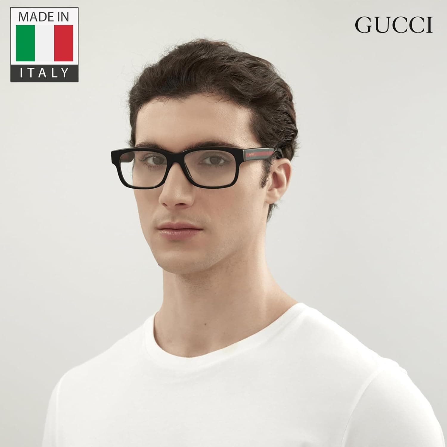 فریم عینک مردانه Gucci مشکی سبز و قرمز مدل GG0343O فریم عینک مردانه Gucci مشکی سبز و قرمز مدل GG0343O